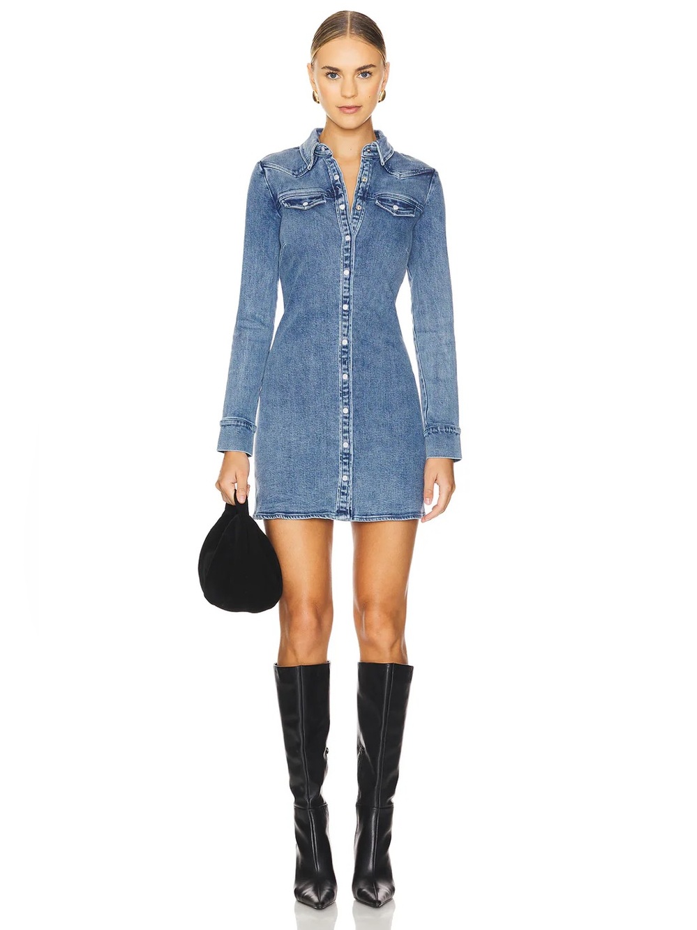 Amanda Uprichard Denim Forester Dress in Classic Wash